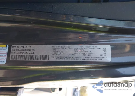 2024 Jeep Gladiator Mojave z USA, uszkodzony, nr VIN 1C6JJTEG0RL120795